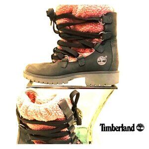 Timberland Suede and Sherpa Boots, Sz 6